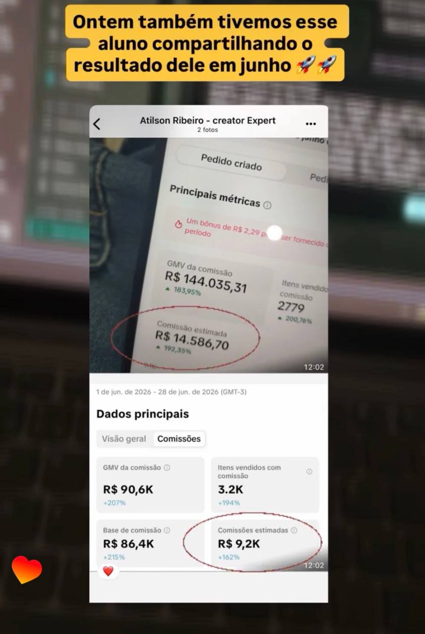 Print de resultado compartilhado por aluno