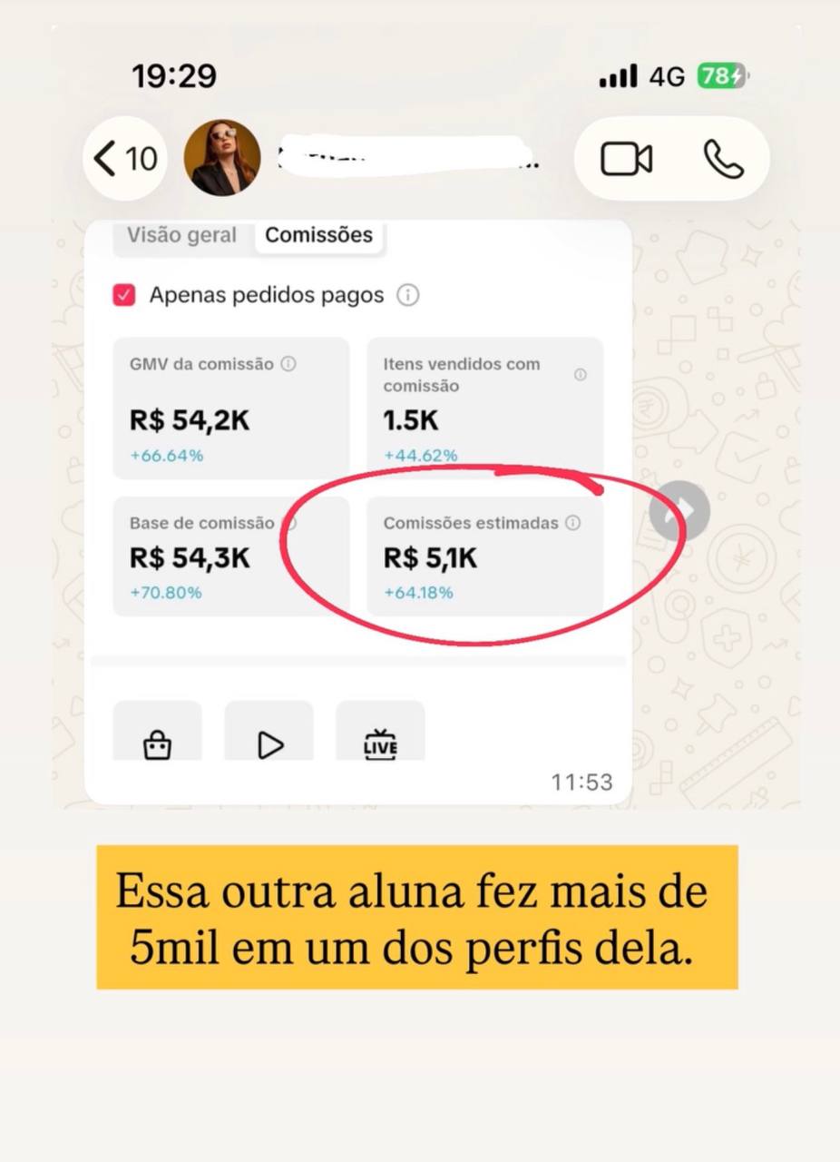 Print de resultado compartilhado por aluno