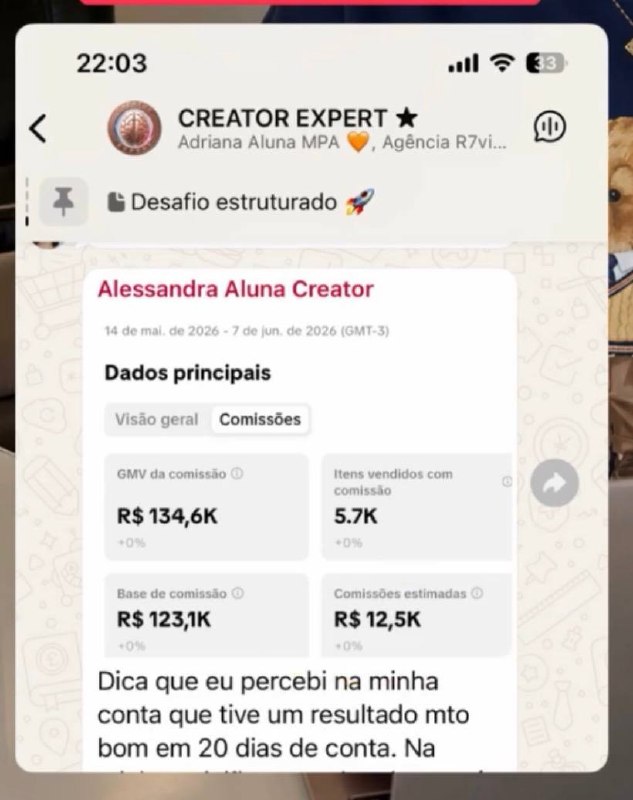 Depoimento compartilhado por aluno