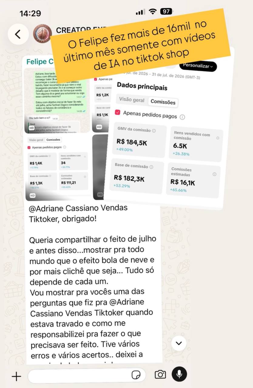 Print de resultado compartilhado por aluno