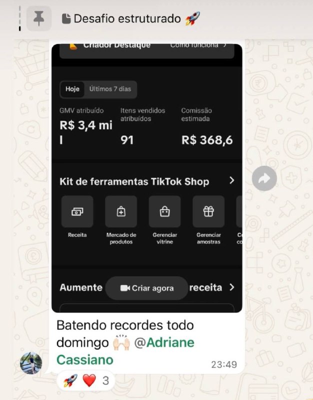 Depoimento compartilhado por aluno