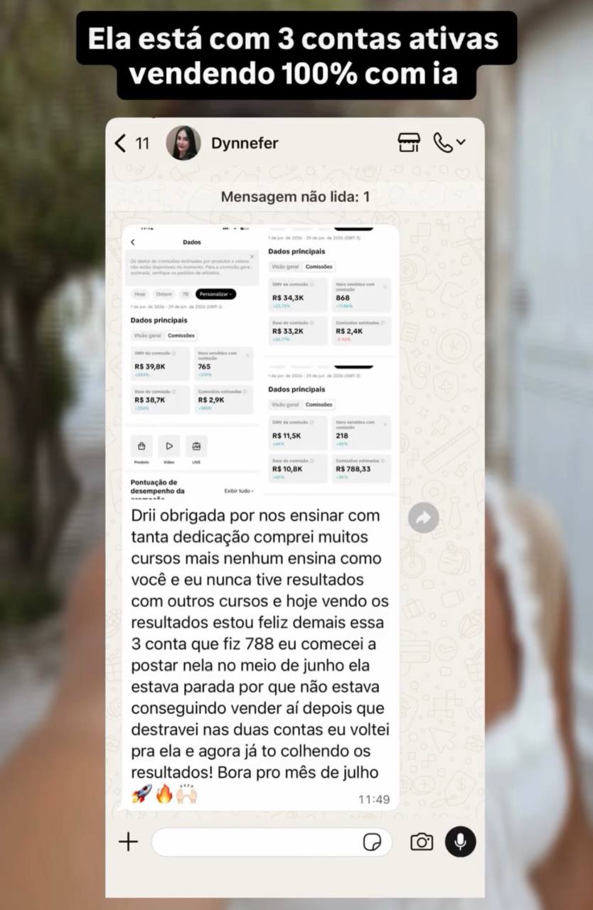 Depoimento compartilhado por aluno