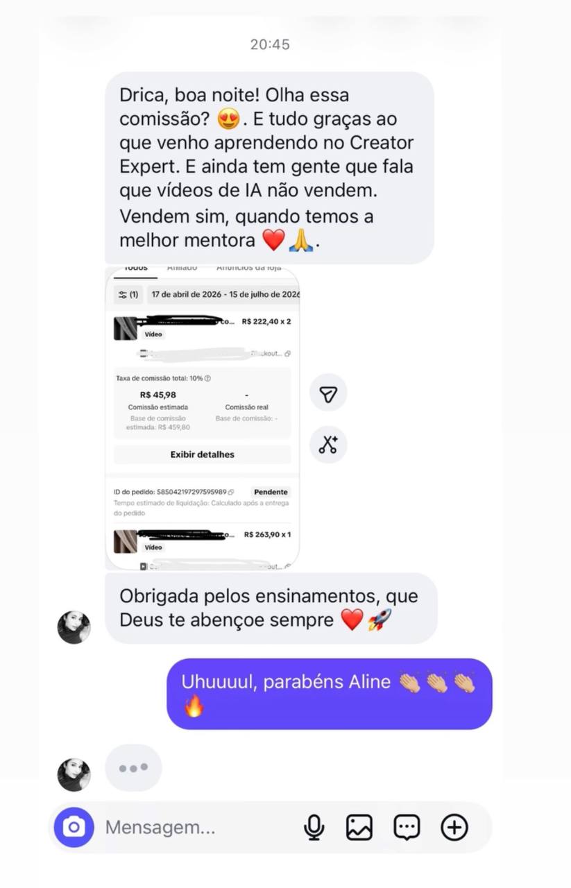 Print de resultado compartilhado por aluno